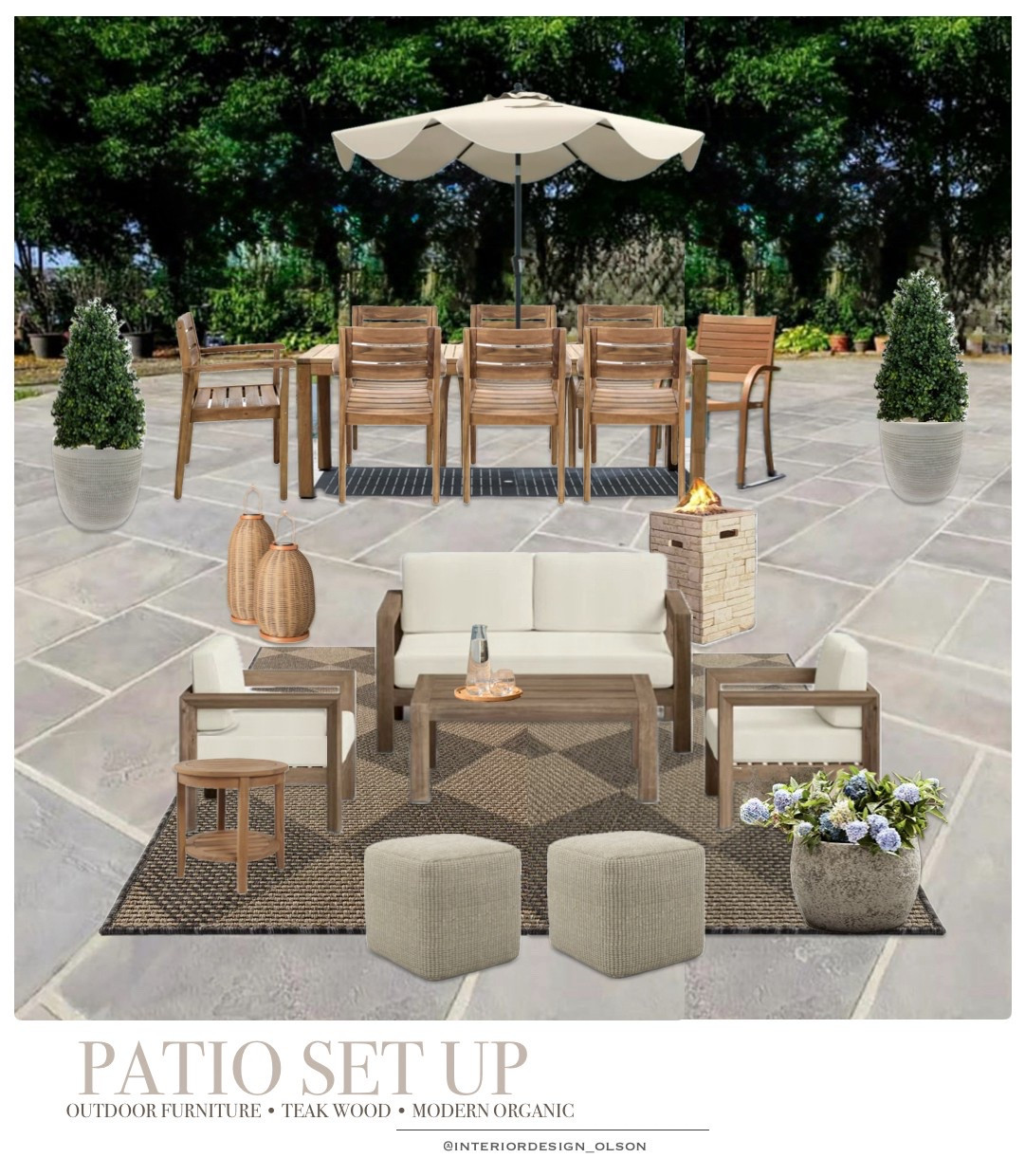 Modern Organic Patio Setup
Create the ultimate outdoor oasis with this teak wood patio furniture set, perfect for summer entertaining and cozy nights by the fire. I’ve curated everything from the neutral woven poufs to the statement dining table and fire pit—blending comfort, function, and modern organic style.
Shop my favorite outdoor furniture and decor picks below to refresh your patio this season!


#PatioFurniture #OutdoorLiving #TeakPatioSet #BackyardInspo #ModernOrganicStyle #LTKHome #OutdoorDecor #SummerPatio #EntertainingOutdoors #LTKSpringSale #HouseOfOlson