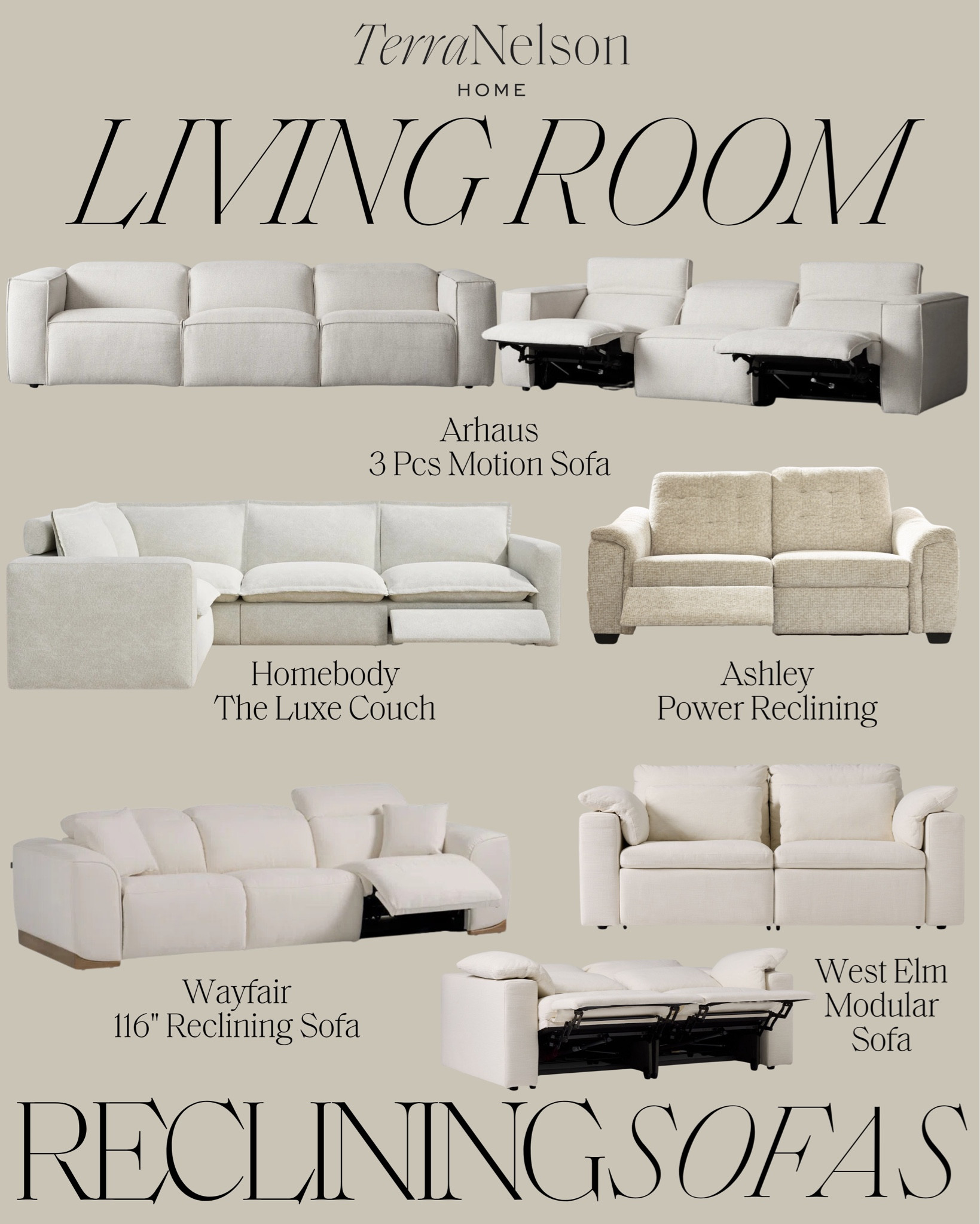 Reclining Couches!
Reclining Sofa / Living Room Furniture / Modern Sofa / Neutral Home Furniture

#LTKSeasonal #LTKHome #LTKStyleTip