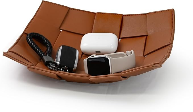 Valet Tray PU Leather Key Holder Bowl for Men and Women Entryway Table Nightstand Catchall Storag... | Amazon (US)