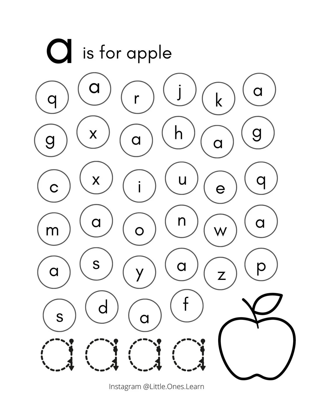 Lowercase Alphabet & Number Search and Find Dot Marker Printable - Abc Activity - Number Activity... | Etsy (US)