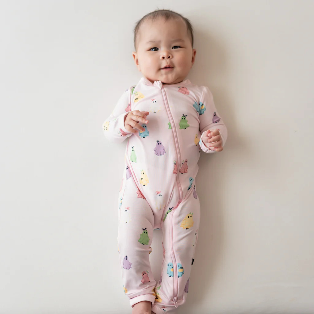 Zippered Romper in Pastel Ghost | Kyte Baby