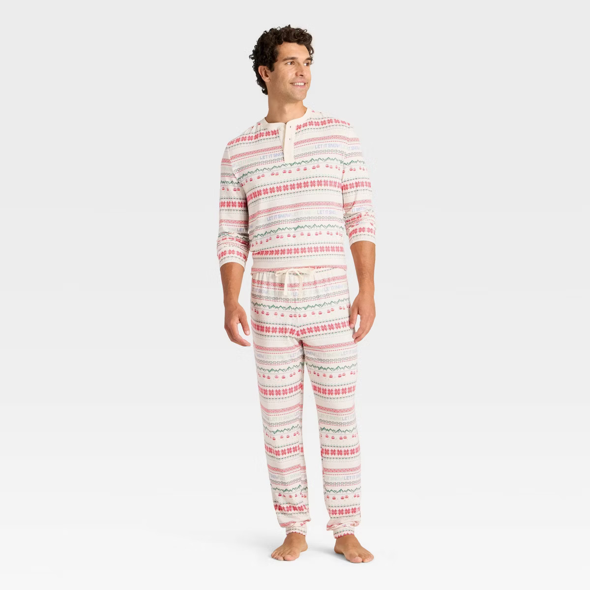 Men's "Let it Snow" Fair Isle Cozy Knit Holiday Matching Family Pajama Pants - Wondershop™ Crea... | Target