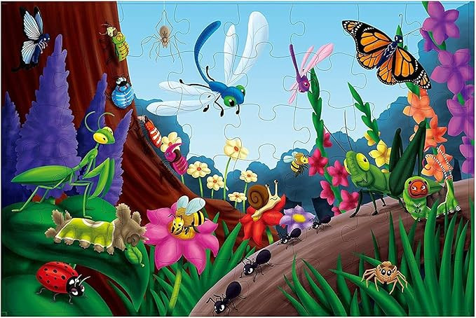 48-Piece Giant Floor Jigsaw Puzzles for Kids, Jumbo Bugs Game (2 x 3 Feet) | Amazon (US)