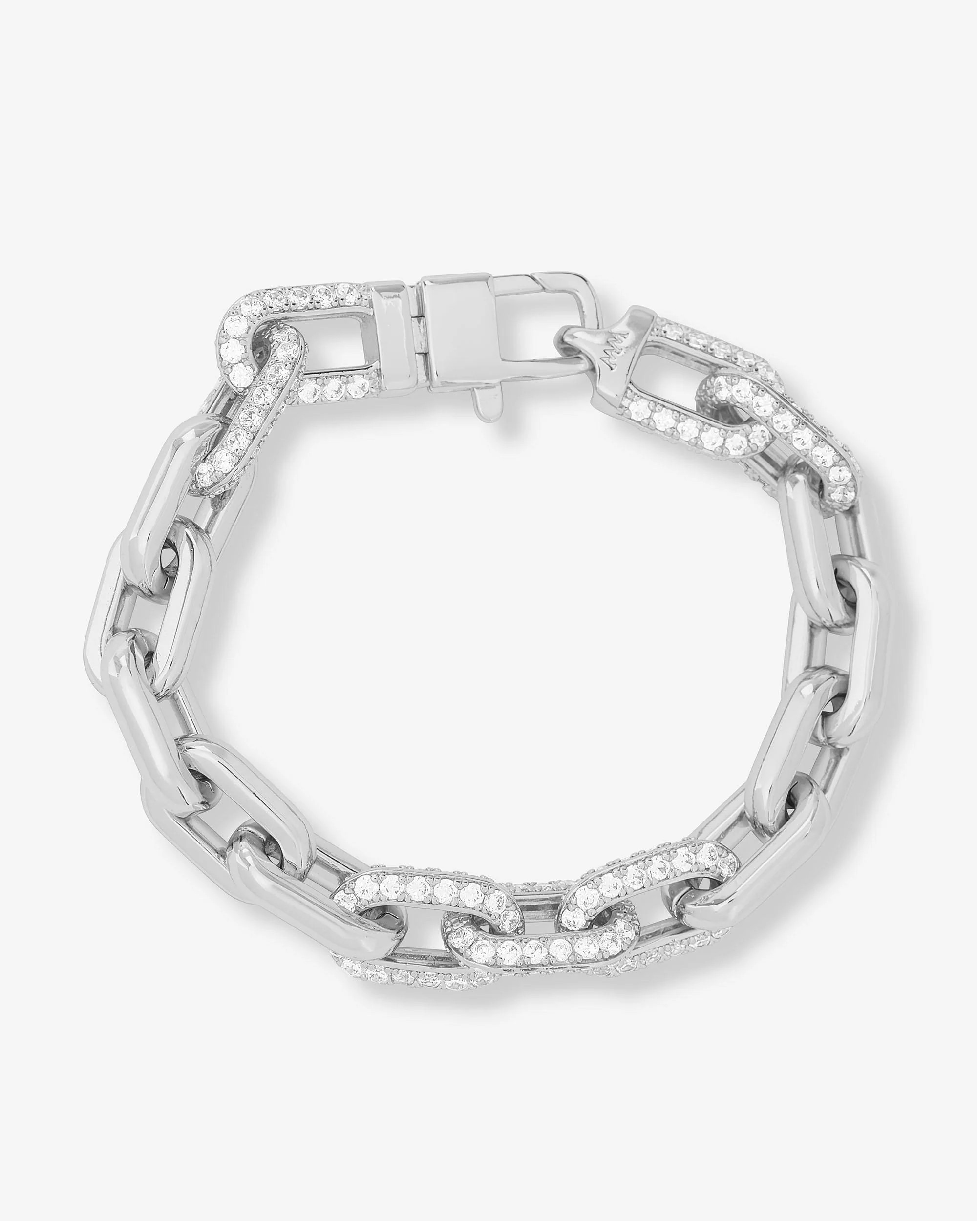 Frankie Pavé Chain Bracelet - Silver|White Diamondettes | Melinda Maria Jewelry
