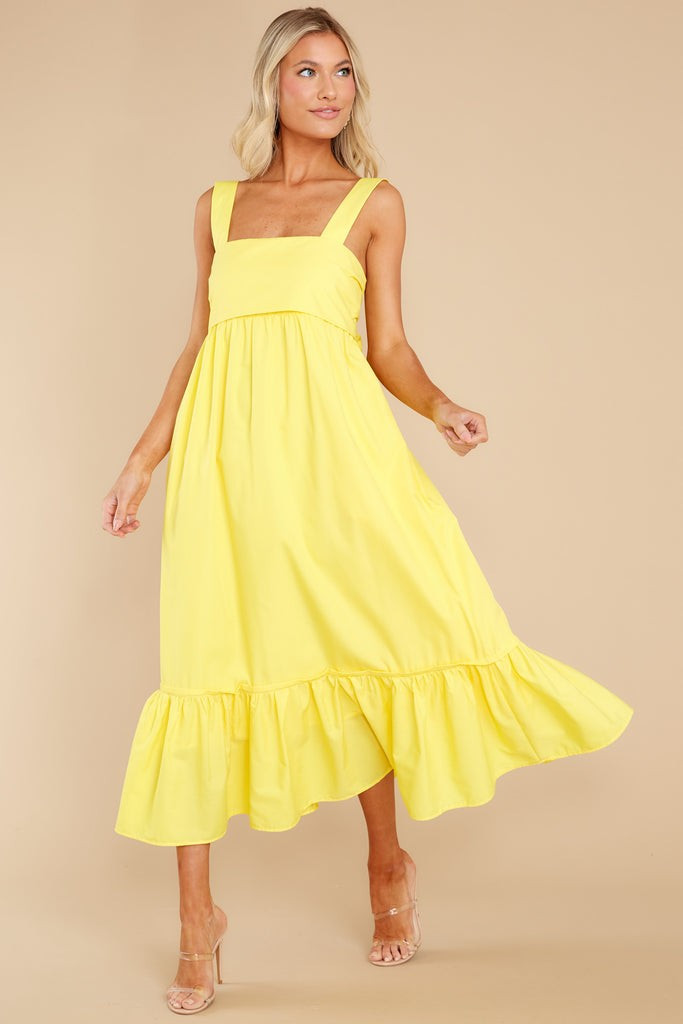 Such A Stunner Yellow Midi Dress | Red Dress 