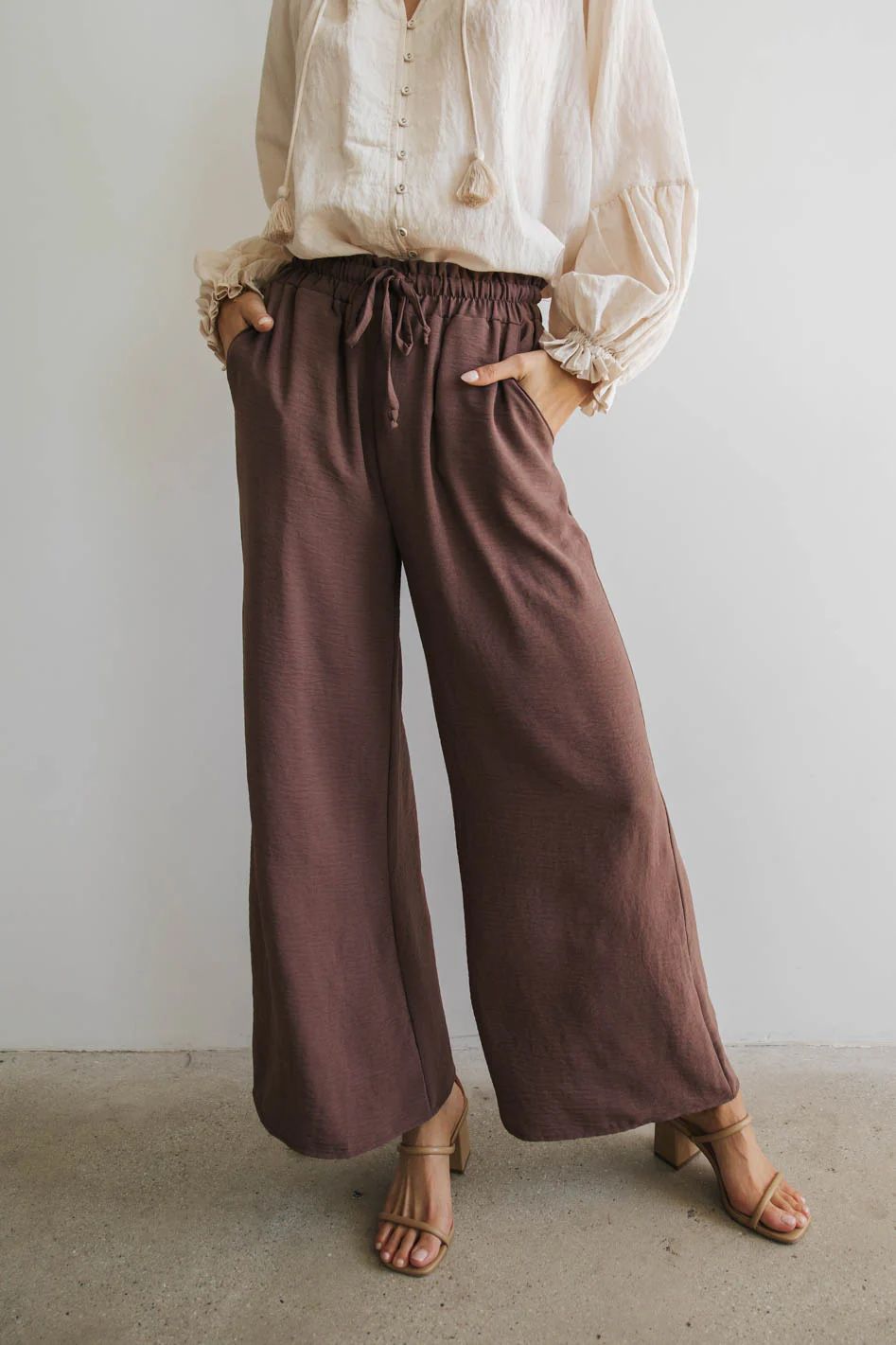 Mina Wide Leg Pants in Mocha | Böhme US