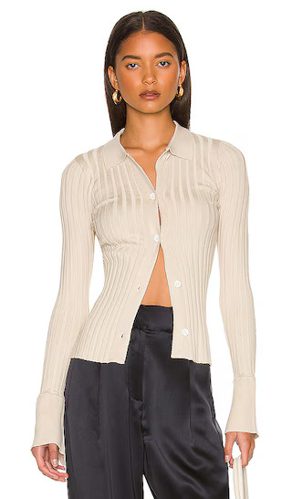 Bandy Button Front Sweater in Oatmeal | Revolve Clothing (Global)