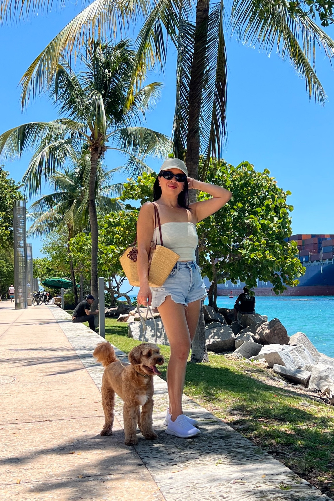 Vacation outfit wearing:

Top: Free People (small)
Shorts: Agolde (26)
Hat: Rag & Bone
Sunnies: Celine
Tote: Loewe
Sneakers: APL (tts)

#LTKSeasonal