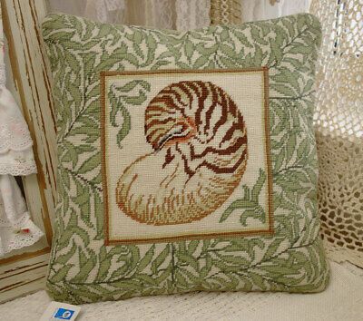 12" Elegant Vivid Handmade Nautilus Whole Petit Point Needlepoint Pillow Cover | eBay US