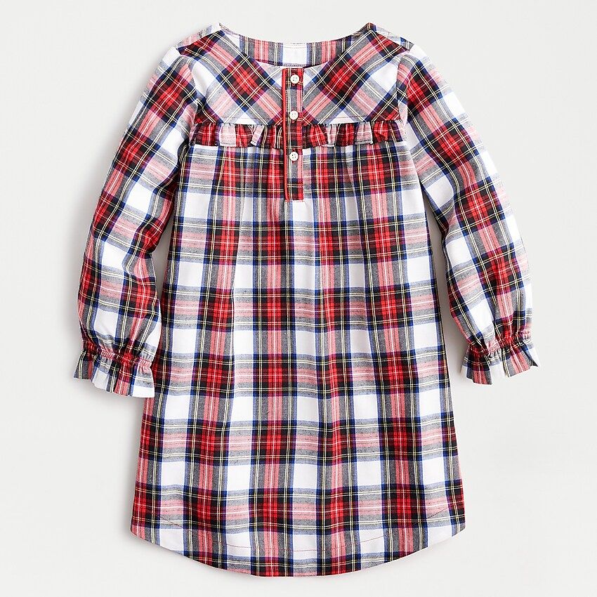 Girl's flannel nightgown in tartan | J.Crew US