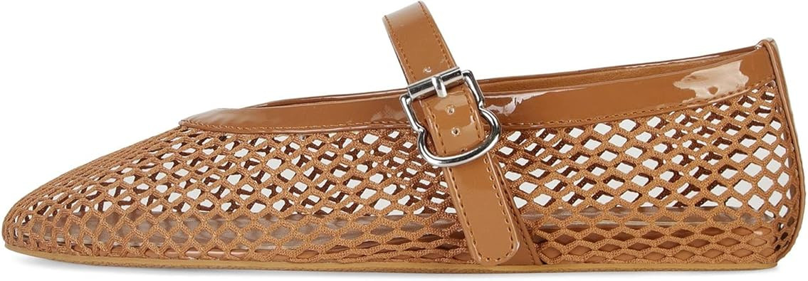 MICIFA Women's Mesh Ballet Flats Fishnet Ballerina Flats Buckle Strap Mary Jane Flats Causal Dail... | Amazon (US)