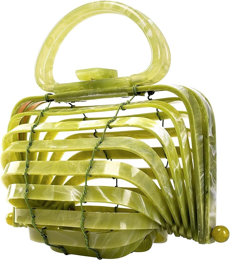 Amazon.com: Sorozien Women Acrylic Purse Handmade Summer Beach Clutch Handbag Top Handle Bags Clu... | Amazon (US)