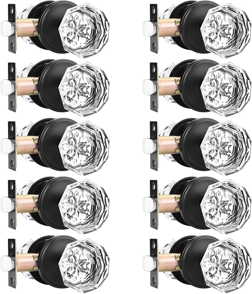 Orger 10 Pack Passage Crystal Door Knobs, Keyless Non-Locking Interior Door Handles for Hallway a... | Amazon (US)