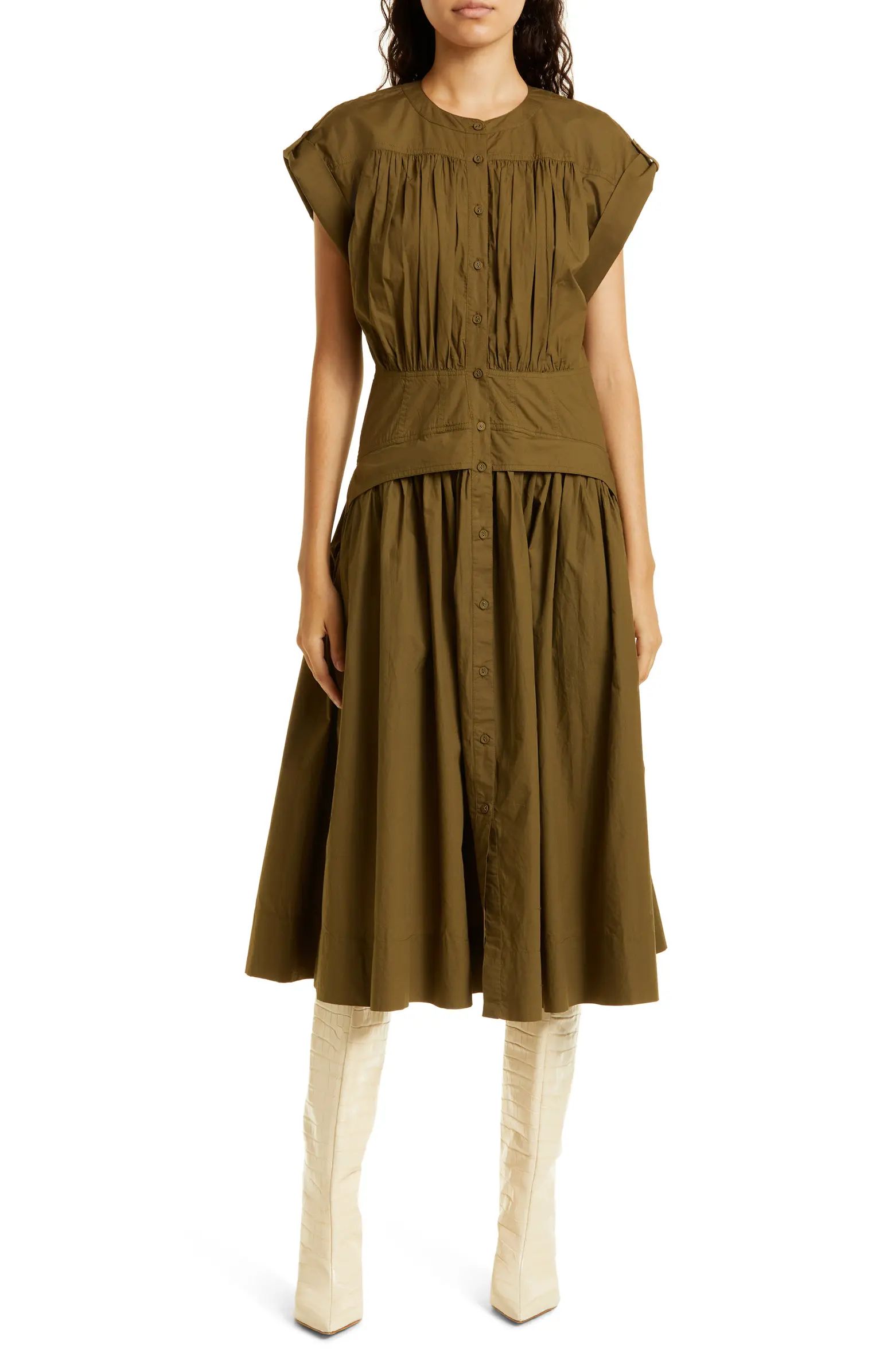 Ulla Johnson Charlie Drop Waist Cotton Midi Dress | Nordstrom | Nordstrom