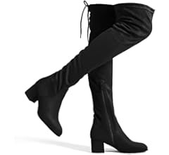 DREAM PAIRS Women's Over The Knee Thigh High Chunky Heel Boots Long Stretch Sexy Fall Boots | Amazon (US)