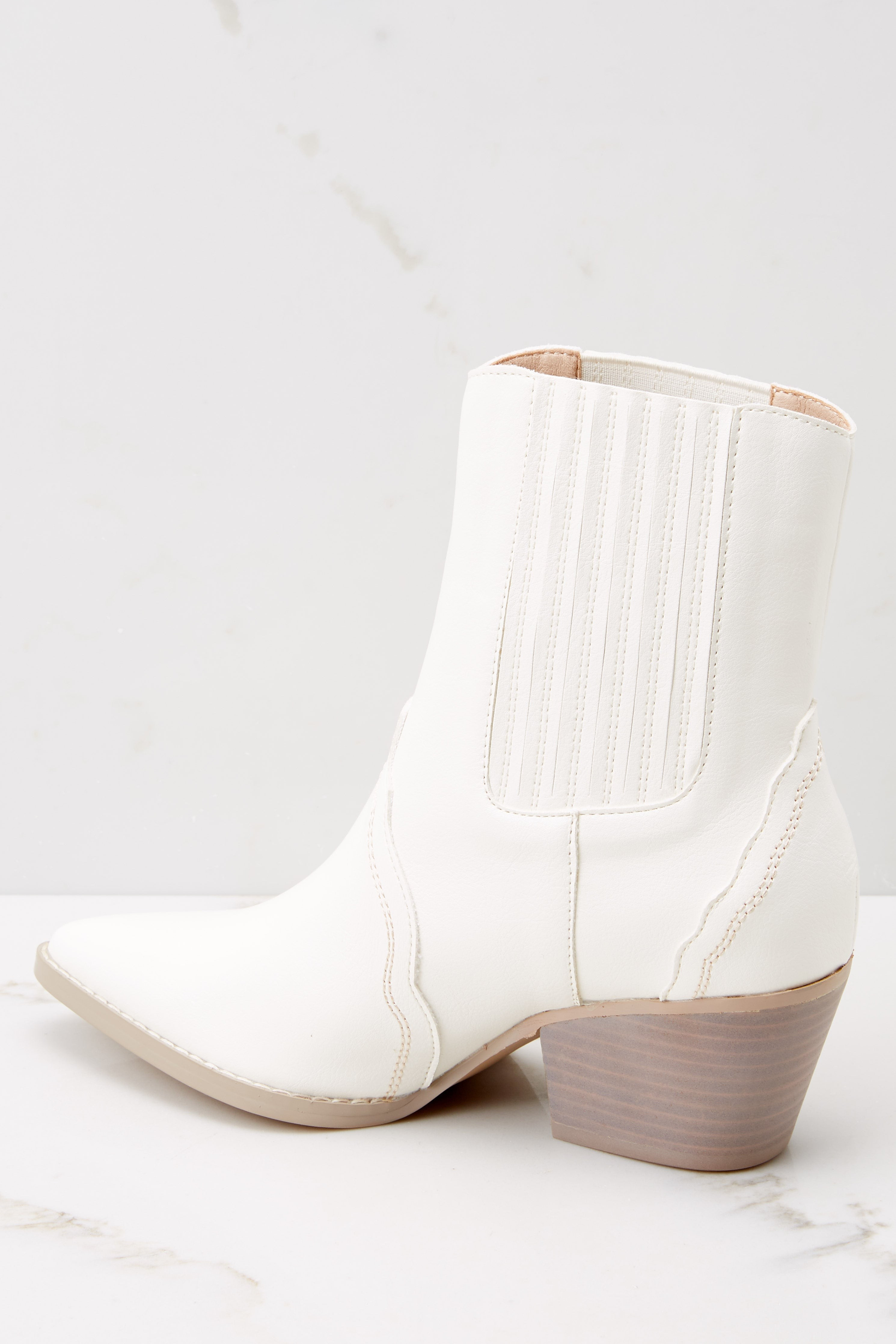 Strike A Chord White Ankle Booties | Red Dress 