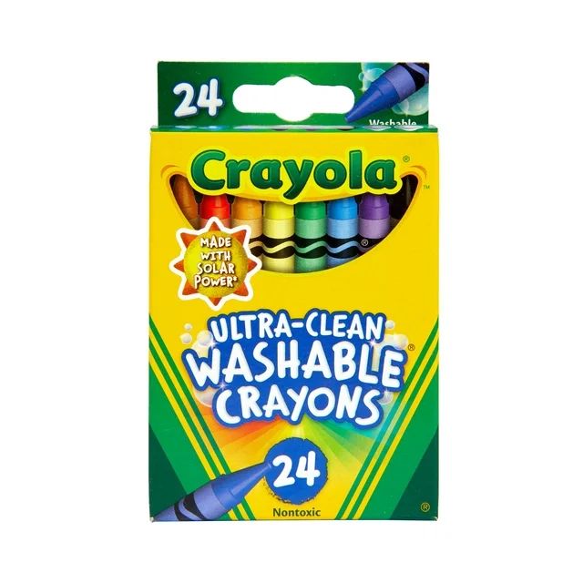 Crayola Ultra-Clean Washable Crayons, 24 Ct, Back to School Supplies for Kids, Classroom Supplies... | Walmart (US)