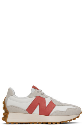 New Balance - Red & White 327 Sneakers | SSENSE