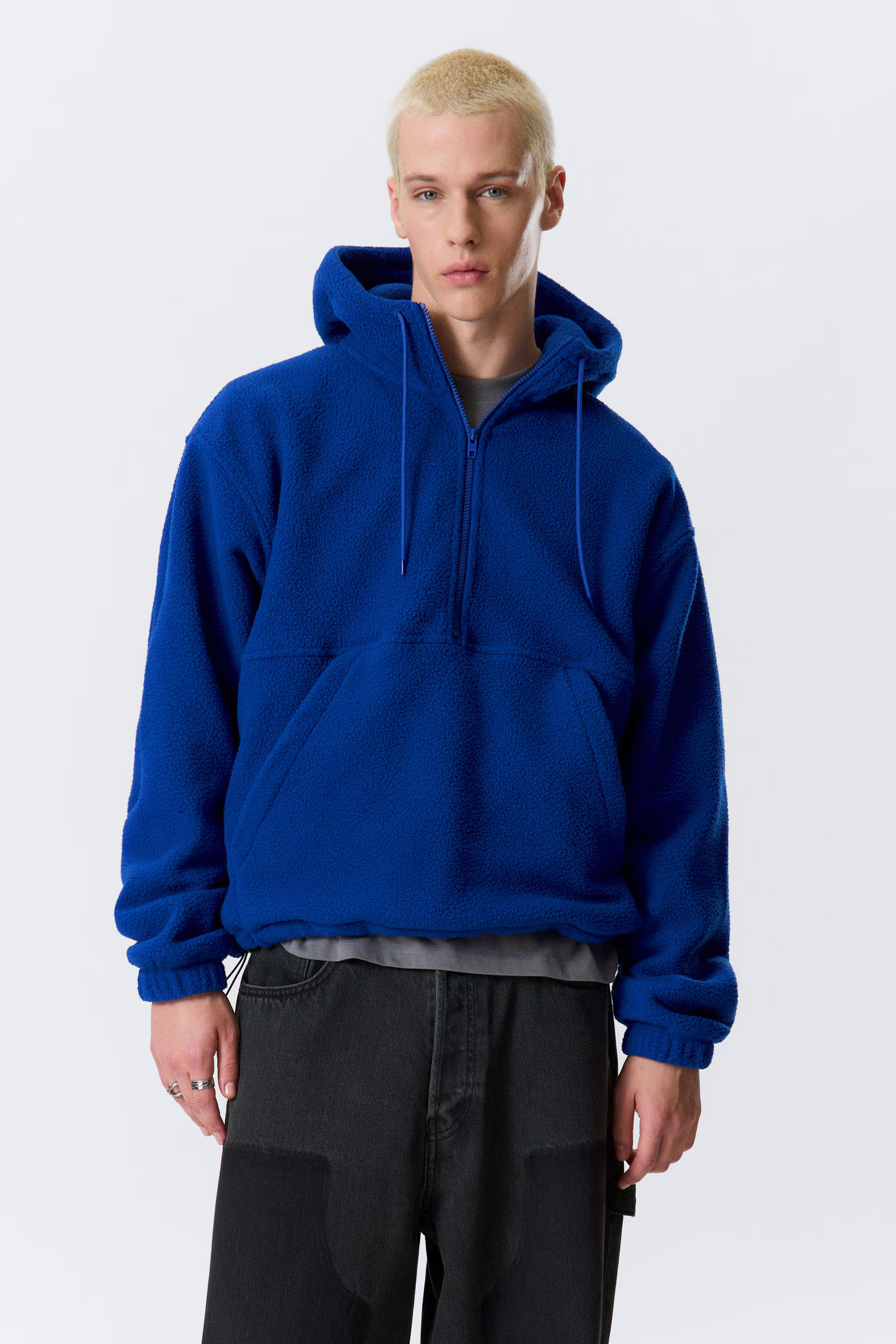 Half-Zip Fleece Hoodie | Weekday