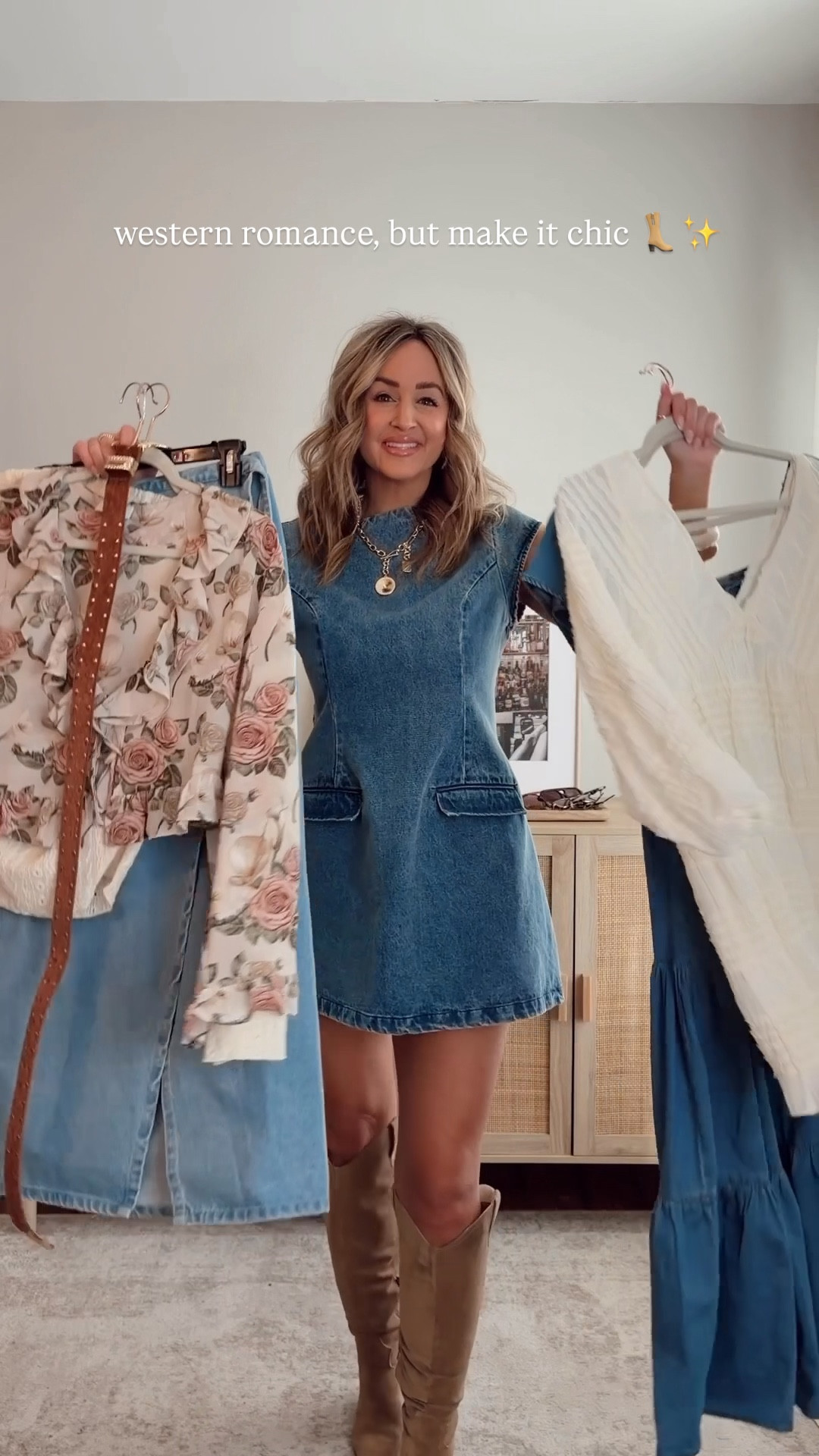 flirty silhouettes + bold denim with a western flair— thing spring festival + date night effortless outfits! code LEANN35 is active and saves 35% off at checkout! i’m in a size M in almost everything, both white tops + white dress are size S. denim is 27 or 28. vici, vici try on 

#LTKootd #LTKSaleAlert