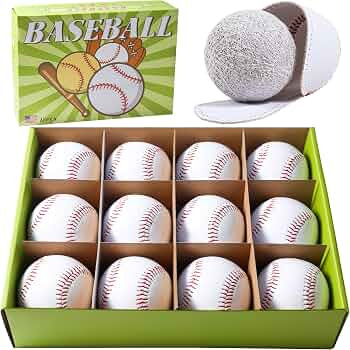 12 Pack Standard Size Adult Baseballs - 9 inch Unmarked & Leather Covered Training Ball Practice ... | Amazon (US)