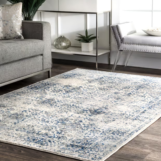 Blue Hazy Mysterious Tarnish Area Rug | Rugs USA