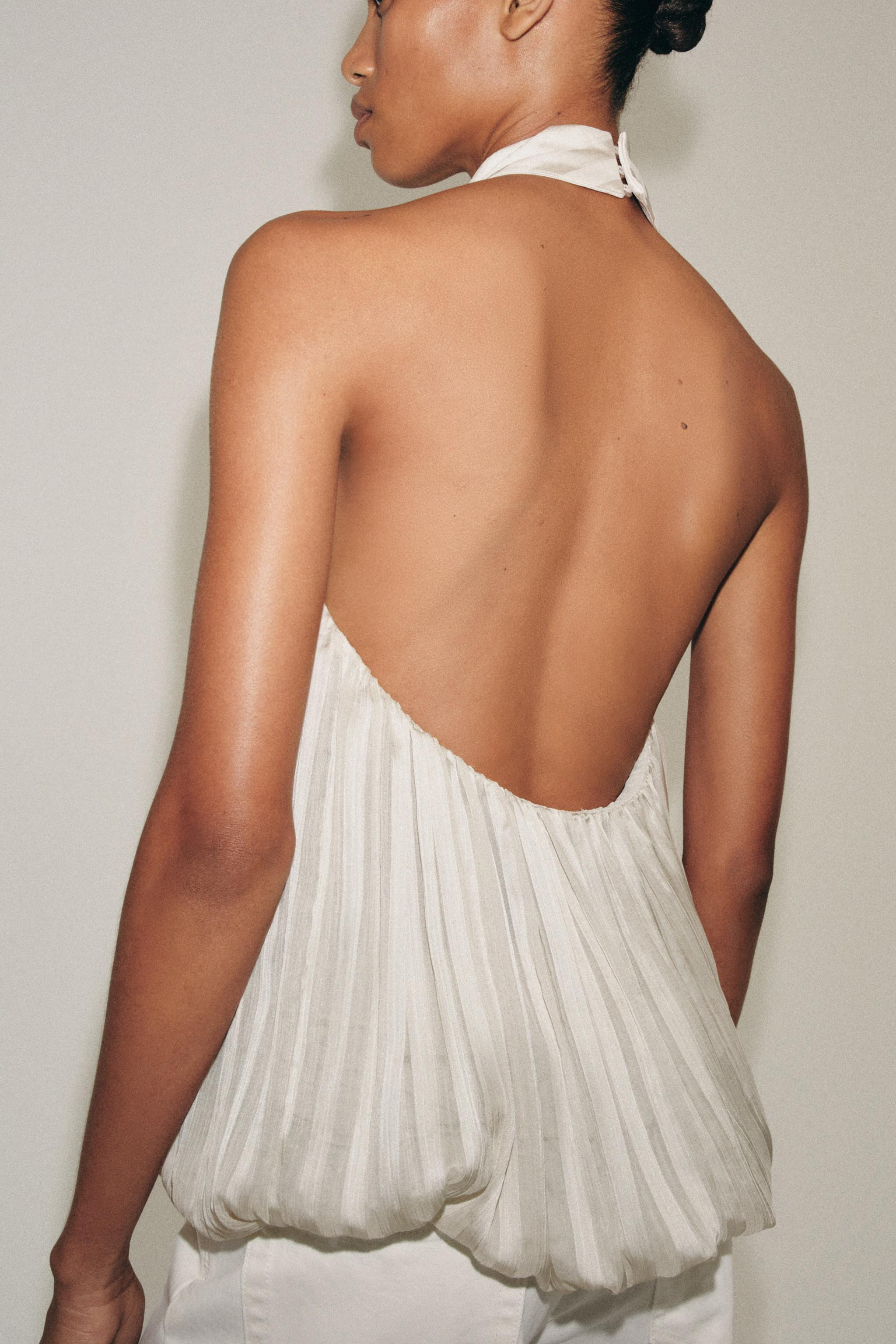 ZW COLLECTION PLEATED HALTER TOP | Zara US