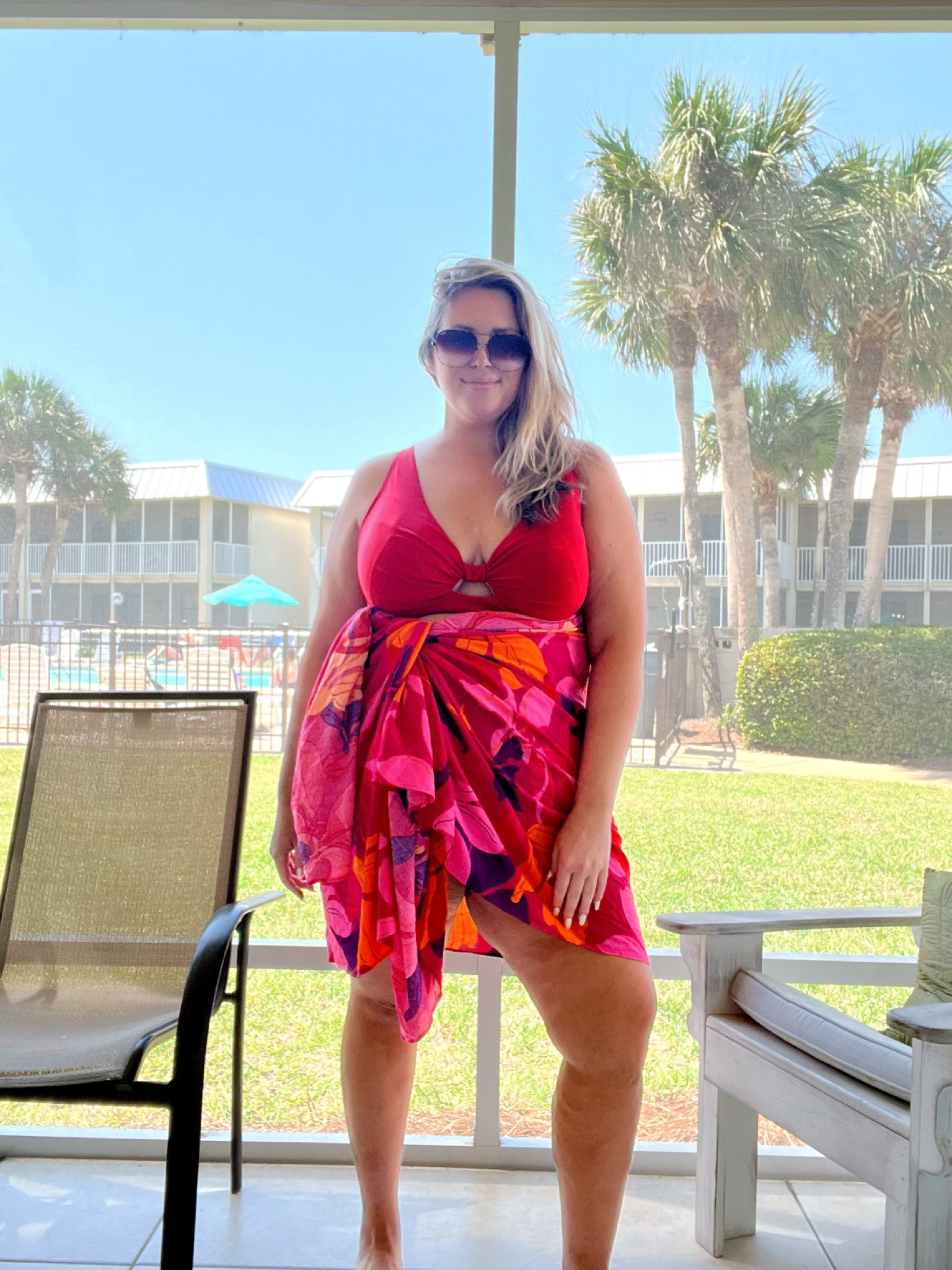 What I Wore: Beach Edition! This swim top from Lane Bryant is one of my new favorites! It has a ton of support and still felt a little spicy. but not too spicy, if ya know what I mean. I paired it with my old favorite GabiFresh x Swimsuits for All  black faux leather bikini bottoms. Sadly, they’re long gone and probably not coming back (sorry!!!). I added my new sarong from Eloquii that I absolutely love, and you’ll see it got a lot of wear on this trip! This sarong runs generous, and I could have done the size down, but I don’t mind the extra space! 

#LTKcurves #LTKswim #LTKSeasonal