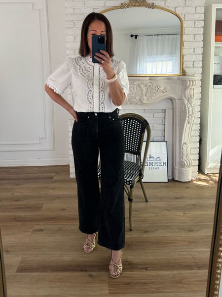 Spring Outfit
Everlane Sailor Jean/27 inch inseam/TTS
Sèzane Lace Top/sized up one
Sèzane Gloria Sandals/TTS 
Paris Outfit 

#LTKtravel #LTKover40 #LTKstyletip