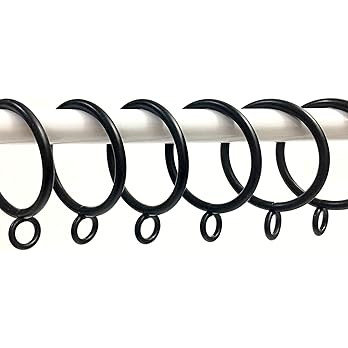 Jocon HD6025Q Pack of 28 Drapery Curtain Rings Eyelets Rings, 1 Inch Inner Diameter (28, Black) | Amazon (US)