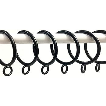 Jocon HD6025Q Pack of 28 Drapery Curtain Rings Eyelets Rings, 1 Inch Inner Diameter (28, Black) | Amazon (US)
