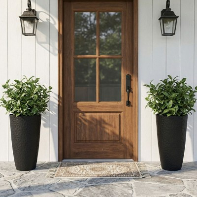 PexFix 2 Pack Tall Planters for Outdoor Plants Large Flower Pots with Hammered Pebble Texture Weather Resistant Indoor Outdoor Plant Pots | Target