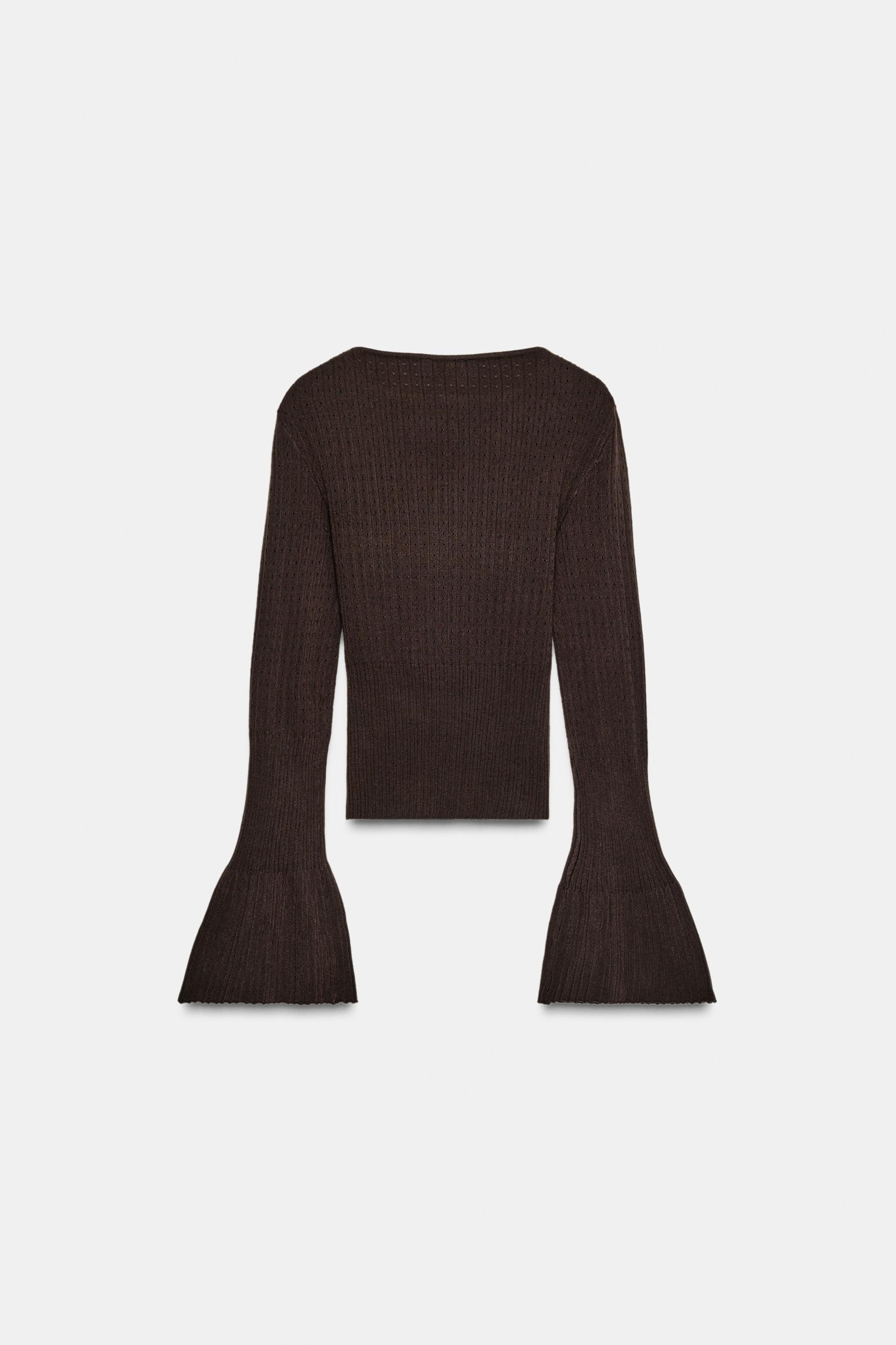 FITTED KNIT FLARED SLEEVE JUMPER | Zara US