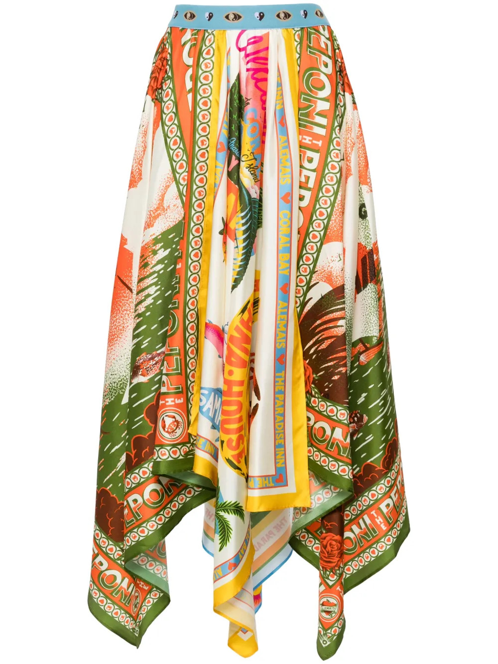 x Alan Berry Rhys Paradiso Scarf silk skirt | Farfetch Global
