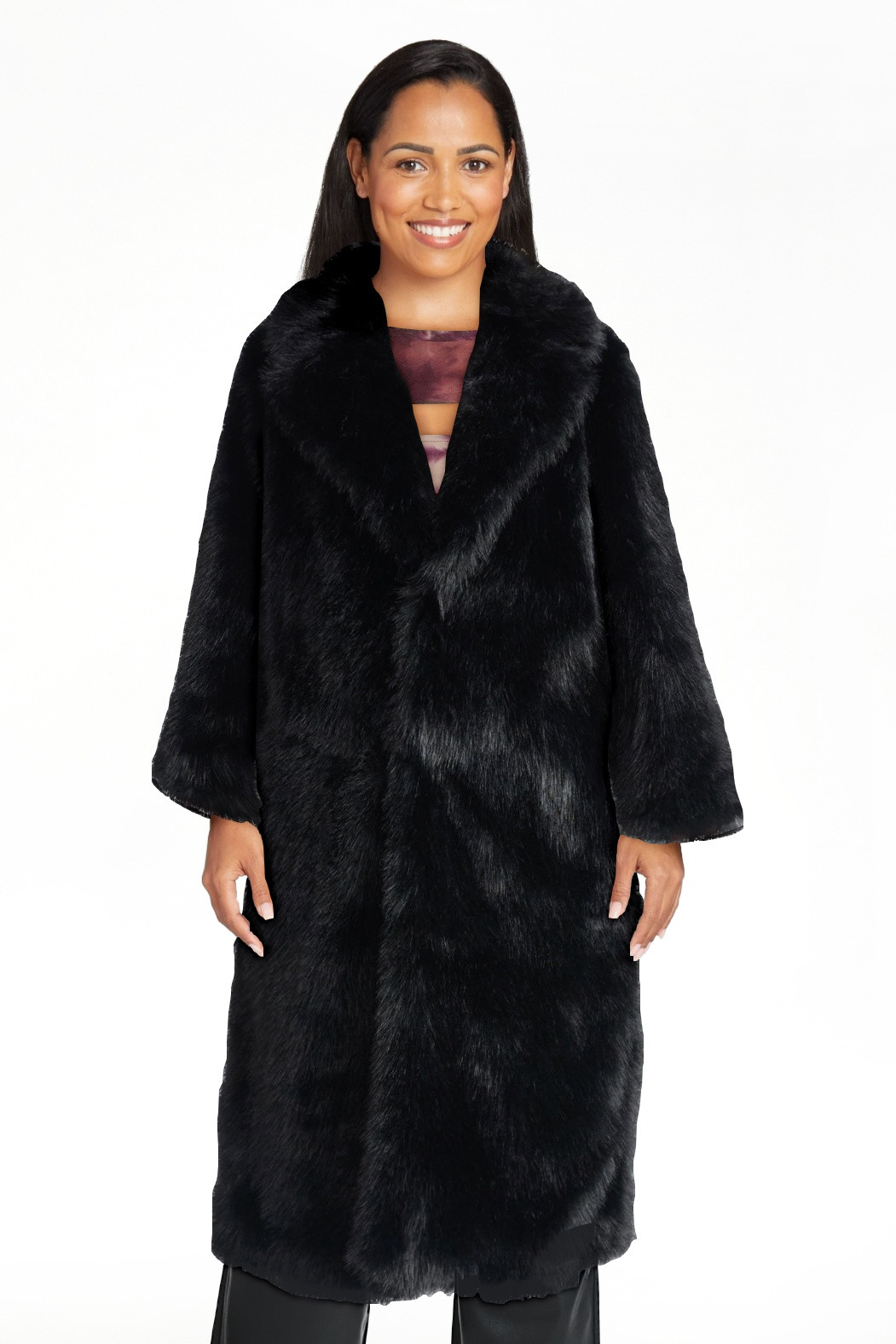Madden NYC Women's Oversized Faux Fur Coat, Sizes XS-XXXL | Walmart (US)