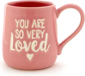 Enesco Our Name is Mud “You are Loved” Stoneware Engraved Coffee Mug, 1 Count (Pack of 1), Pi... | Amazon (US)