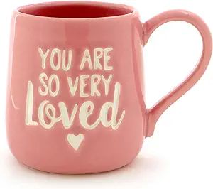 Enesco Our Name is Mud “You are Loved” Stoneware Engraved Coffee Mug, 1 Count (Pack of 1), Pi... | Amazon (US)