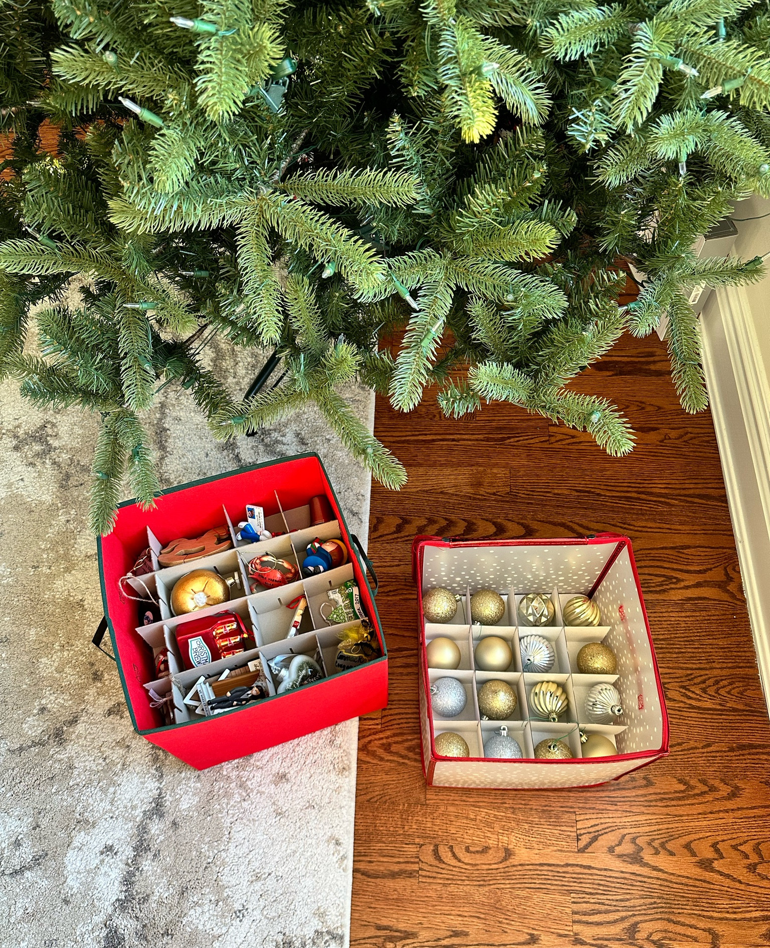 Ornament storage boxes
*red box dividers can be adjusted to hold all different size ornaments 

#LTKhome #LTKSeasonal #LTKfindsunder50