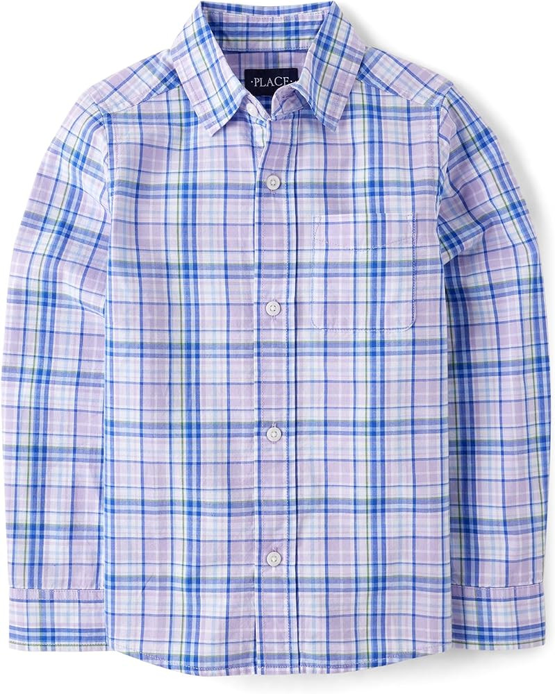The Children's Place Boys' Long Sleeve Button Down Shirts | Amazon (US)