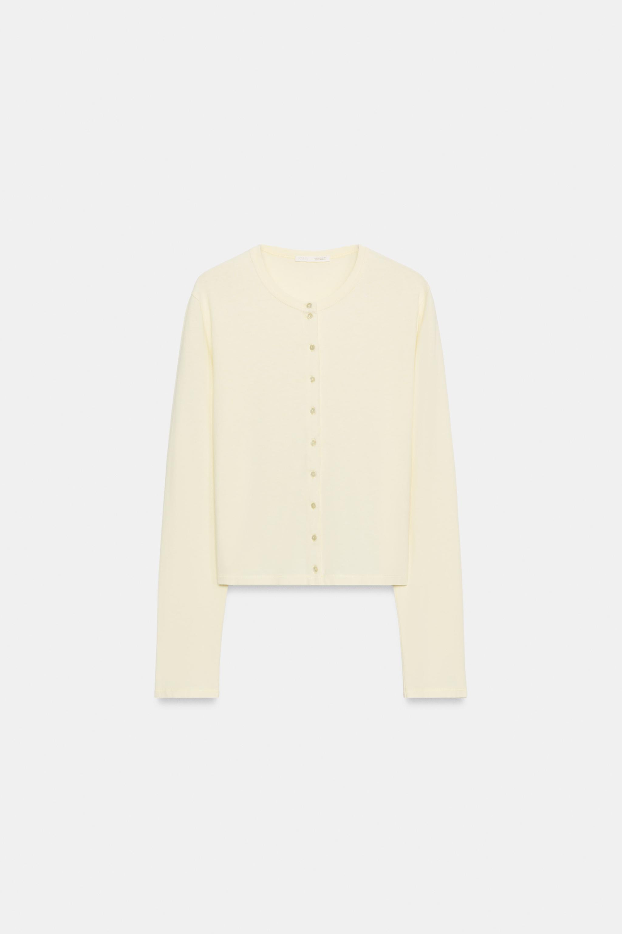 100% COTTON BUTTON T-SHIRT | Zara US