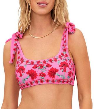Beach Riot Avalon Floral Tie Shoulder Bandeau Swim Top & Floral High Waisted Bottom | Dillard's | Dillard's