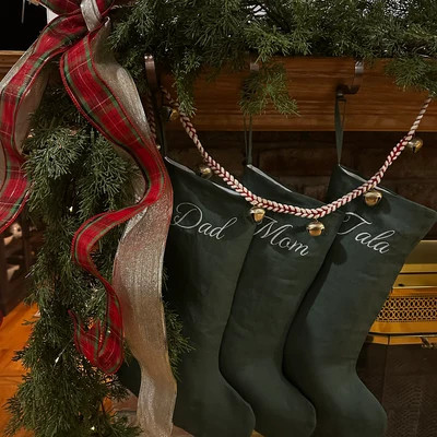 Christmas Stocking, Handmade Personalized Stocking, Embroidered Stocking, LINEN Stocking, Farmhou... | Etsy (US)