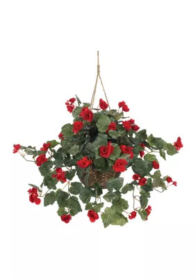 Nearly Natural Begonia Hanging Basket | Belk
