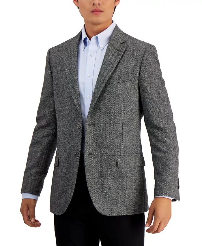 Men's Modern-Fit Solid Herringbone Tweed Sport Coat | Macy's