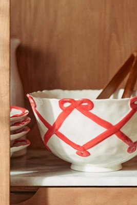 Benedita Bow Ceramic Stoneware Serve Bowl | Anthropologie (US)