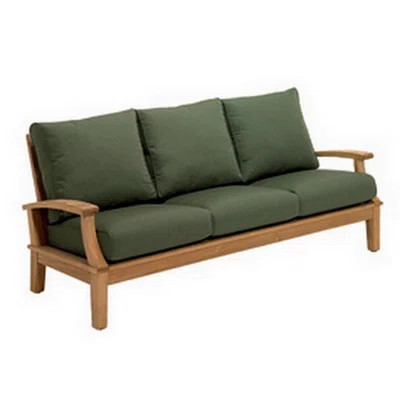 1 Pc Sofa Set: Sofa With Cushions in Sunbrella Fabric #48141 Cast Ivy-33" H x 80" W x 34" D | Wayfair North America