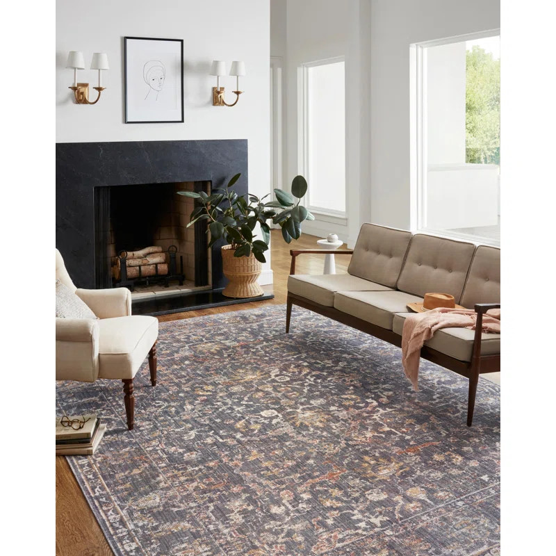 Rosemarie Graphite/Gold Rust/Ivory/Purple Rug | Wayfair North America