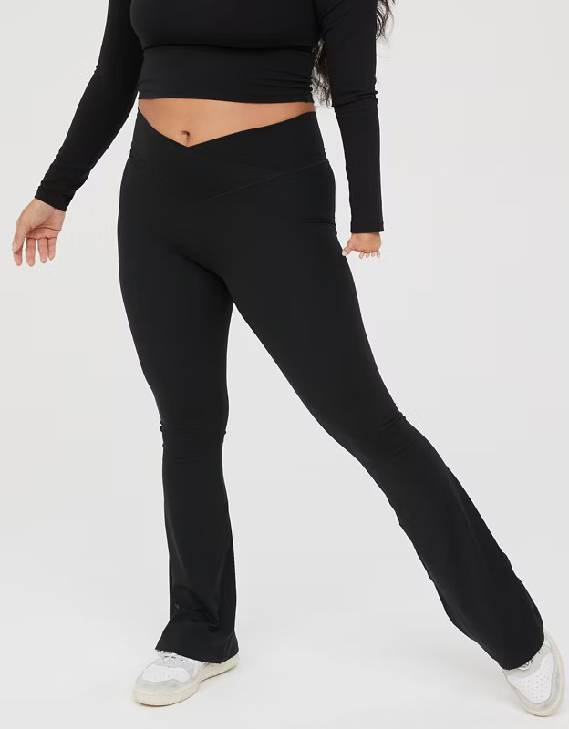 OFFLINE By Aerie Real Me Double Crossover Flare Legging | Aerie