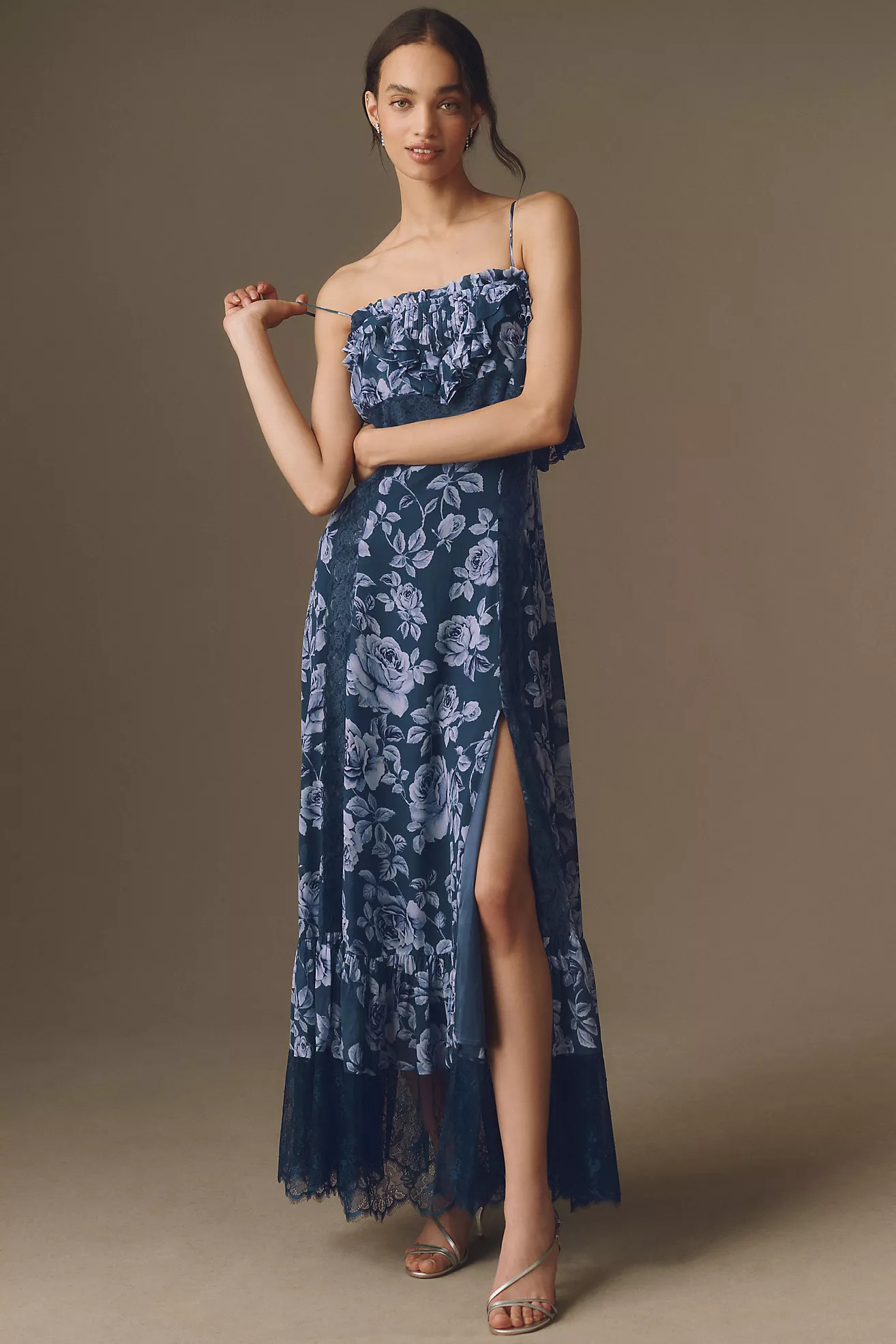 BHLDN Ruffle Lace-Trim Maxi Dress | Anthropologie (US)