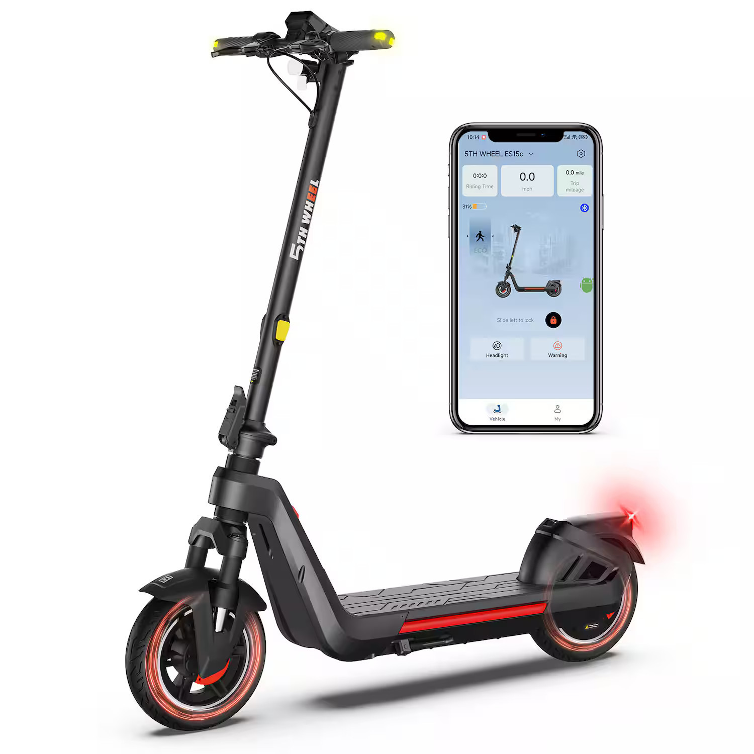 5th Wheel - G11PRO Performance Electric Scooter w/ 40 mi Max Operating Range & 20 mph Max Speed - Black | Best Buy U.S.